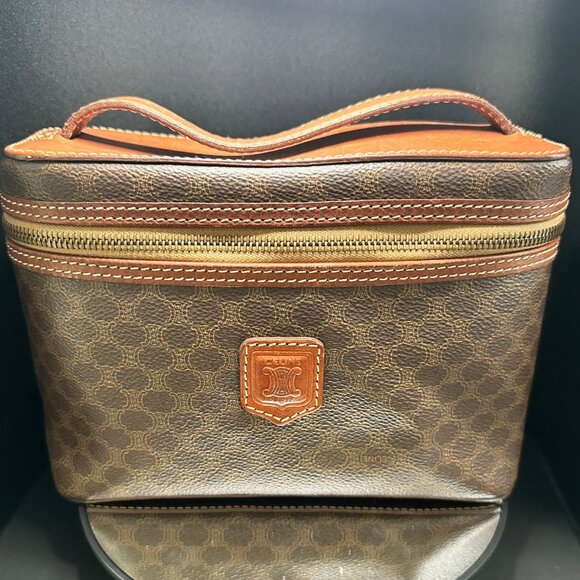 Celine Macadam Triomphe Zip Top Handle Vanity Bag - EUC